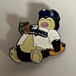 Pokemon Snorlax LA Dodgers Mashup Pin Brooch Pins Streetwear Hats Hat Bag New